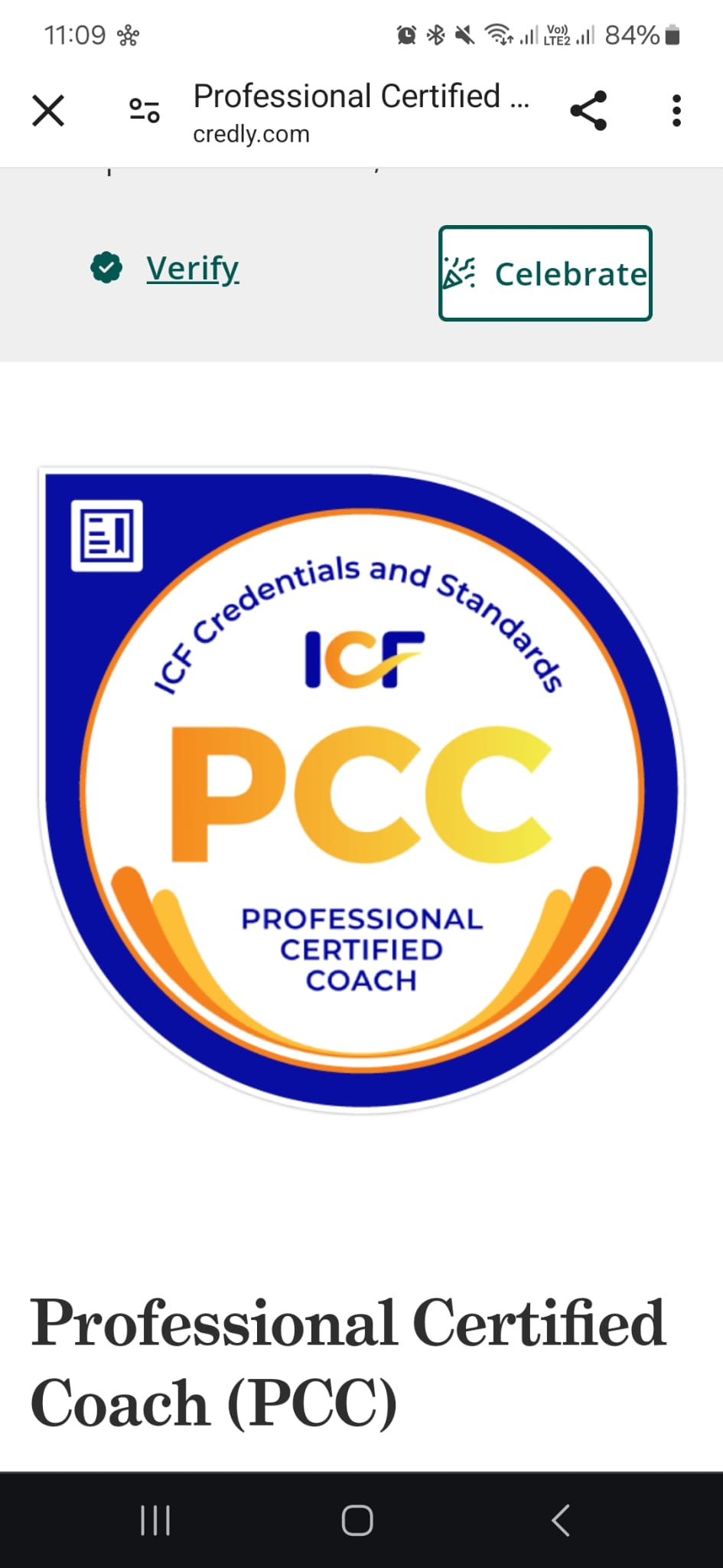 ICF Professional Certified Coach (PCC)